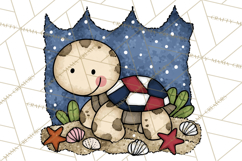 Patriotic Ocean Animals Clipart, Whimsical Red White Blue Product Image 2