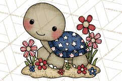 Patriotic Ocean Animals Clipart, Whimsical Red White Blue Product Image 3