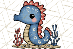 Patriotic Ocean Animals Clipart, Whimsical Red White Blue Product Image 2