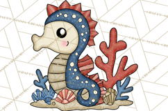 Patriotic Ocean Animals Clipart, Whimsical Red White Blue Product Image 4