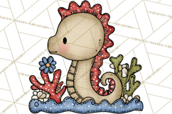 Patriotic Ocean Animals Clipart, Whimsical Red White Blue Product Image 5