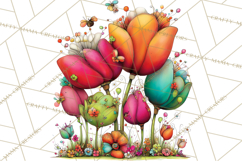 Spring Clipart PNG, Bright Spring Flowers, Kids and Cottage Product Image 2