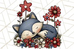 Patriotic Forest Animals Clipart, Whimsical Red White Blue Product Image 4