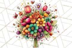 Spring Clipart PNG, Bright Spring Flowers, Kids and Cottage Product Image 4