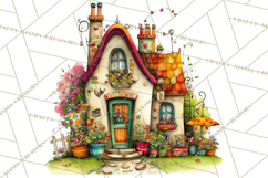 Spring Clipart PNG, Bright Spring Flowers, Kids and Cottage Product Image 5