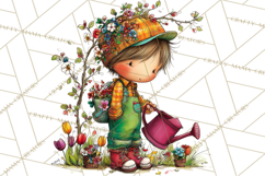 Spring Clipart PNG, Bright Spring Flowers, Kids and Cottage Product Image 5