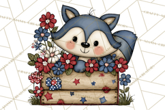 Patriotic Forest Animals Clipart, Whimsical Red White Blue Product Image 2