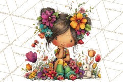 Spring Clipart PNG, Bright Spring Flowers, Kids and Cottage Product Image 2