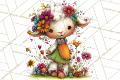 Spring Clipart PNG, Bright Spring Flowers, Kids and Cottage Product Image 3