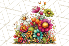 Spring Clipart PNG, Bright Spring Flowers, Kids and Cottage Product Image 4