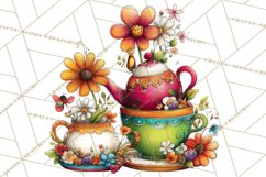 Spring Clipart PNG, Bright Spring Flowers, Kids and Cottage Product Image 3