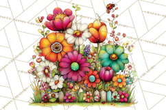 Spring Clipart PNG, Bright Spring Flowers, Kids and Cottage Product Image 4