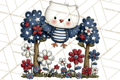 Patriotic Forest Animals Clipart, Whimsical Red White Blue Product Image 4