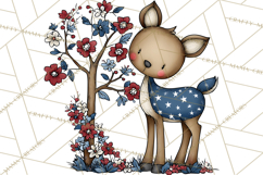 Patriotic Forest Animals Clipart, Whimsical Red White Blue Product Image 3