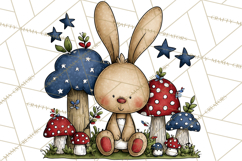 Patriotic Forest Animals Clipart, Whimsical Red White Blue Product Image 5