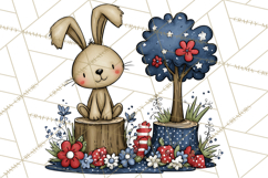 Patriotic Forest Animals Clipart, Whimsical Red White Blue Product Image 2