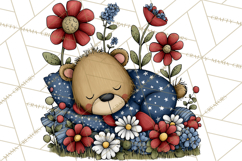 Patriotic Forest Animals Clipart, Whimsical Red White Blue Product Image 4