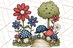 Patriotic Forest Animals Clipart, Whimsical Red White Blue Product Image 4