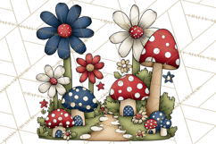 Patriotic Forest Animals Clipart, Whimsical Red White Blue Product Image 5