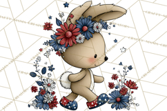 Patriotic Forest Animals Clipart, Whimsical Red White Blue Product Image 2