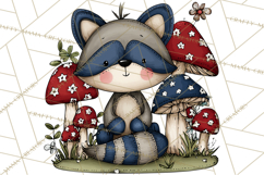 Patriotic Forest Animals Clipart, Whimsical Red White Blue Product Image 4