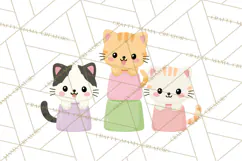 Kawaii Cat Clipart, Cute Kitten PNG, Fun Cat Illustrations Product Image 2