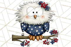 Patriotic Forest Animals Clipart, Whimsical Red White Blue Product Image 5