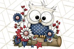 Patriotic Forest Animals Clipart, Whimsical Red White Blue Product Image 2