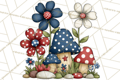 Patriotic Forest Animals Clipart, Whimsical Red White Blue Product Image 5