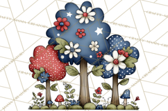 Patriotic Forest Animals Clipart, Whimsical Red White Blue Product Image 2