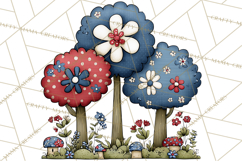 Patriotic Forest Animals Clipart, Whimsical Red White Blue Product Image 3