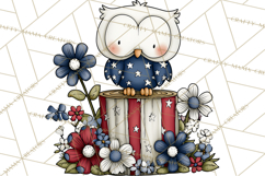 Patriotic Forest Animals Clipart, Whimsical Red White Blue Product Image 5