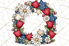 Patriotic Floral Wreaths, Stars &amp; Rustic Mason Jar Frames Product Image 3