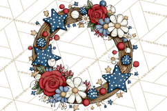 Patriotic Floral Wreaths, Stars &amp; Rustic Mason Jar Frames Product Image 5
