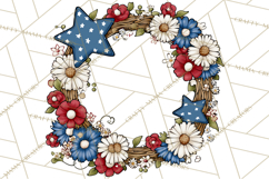 Patriotic Floral Wreaths, Stars &amp; Rustic Mason Jar Frames Product Image 5
