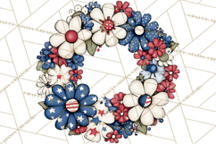 Patriotic Floral Wreaths, Stars &amp; Rustic Mason Jar Frames Product Image 2