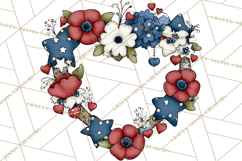 Patriotic Floral Wreaths, Stars &amp; Rustic Mason Jar Frames Product Image 5