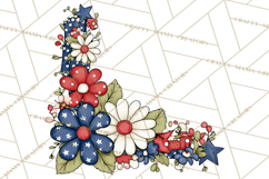 Patriotic Floral Wreaths, Stars &amp; Rustic Mason Jar Frames Product Image 2