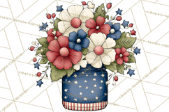 Patriotic Floral Wreaths, Stars &amp; Rustic Mason Jar Frames Product Image 4