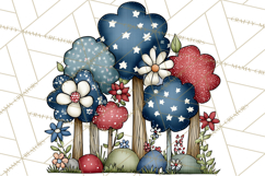 Patriotic Forest Animals Clipart, Whimsical Red White Blue Product Image 5