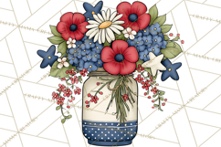 Patriotic Floral Wreaths, Stars &amp; Rustic Mason Jar Frames Product Image 5