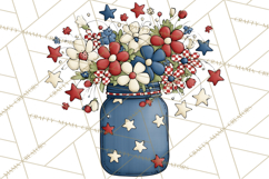 Patriotic Floral Wreaths, Stars &amp; Rustic Mason Jar Frames Product Image 2