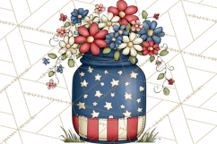Patriotic Floral Wreaths, Stars &amp; Rustic Mason Jar Frames Product Image 3