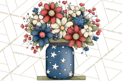 Patriotic Floral Wreaths, Stars &amp; Rustic Mason Jar Frames Product Image 4