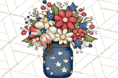 Patriotic Floral Wreaths, Stars &amp; Rustic Mason Jar Frames Product Image 5