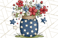 Patriotic Floral Wreaths, Stars &amp; Rustic Mason Jar Frames Product Image 2