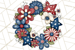 Patriotic Floral Wreaths, Stars &amp; Rustic Mason Jar Frames Product Image 5