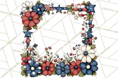 Patriotic Floral Wreaths, Stars & Rustic Mason Jar Frames Product Image 4