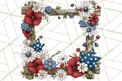 Patriotic Floral Wreaths, Stars &amp; Rustic Mason Jar Frames Product Image 2