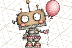 Adorable Birthday Robot Clipart, Playful Toy Robot Clip Art Product Image 2